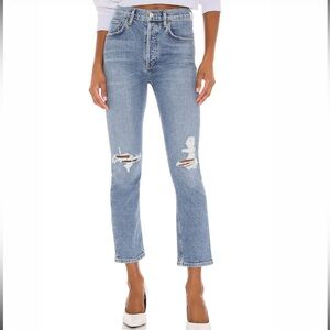 Agolde Riley High Rise Straight in Whiplash